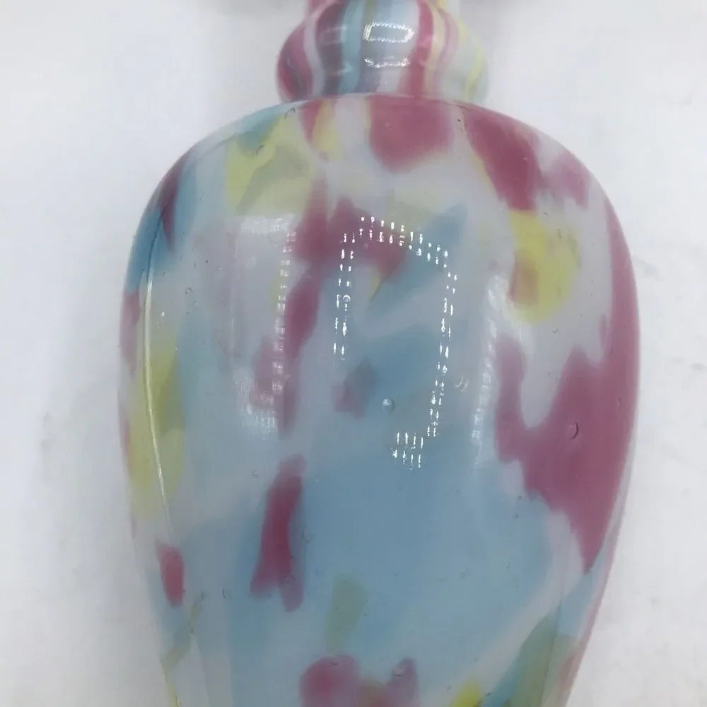 Victorian End Of Day Blown Pastel‎ Spatter Splatter Vase 7